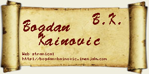 Bogdan Kainović vizit kartica